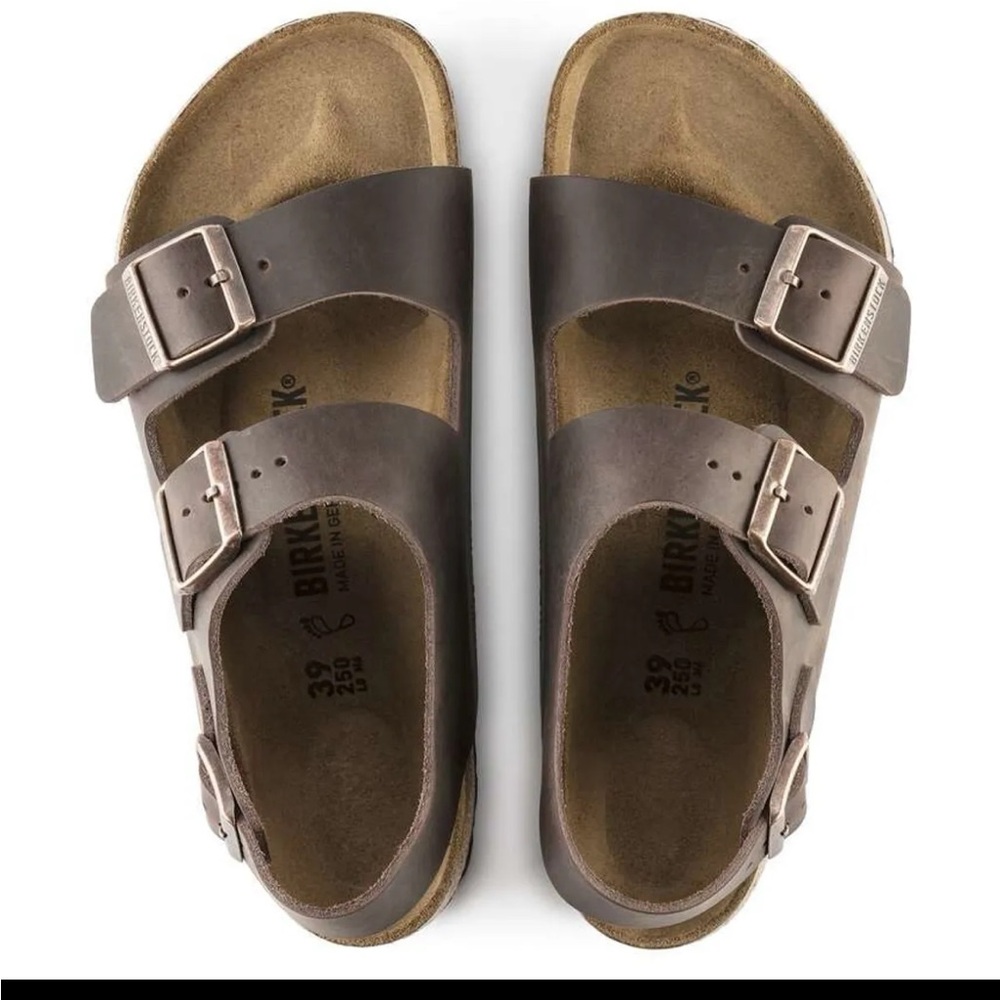 Birkenstock Kids Dark Brown Two-Strap Sandals